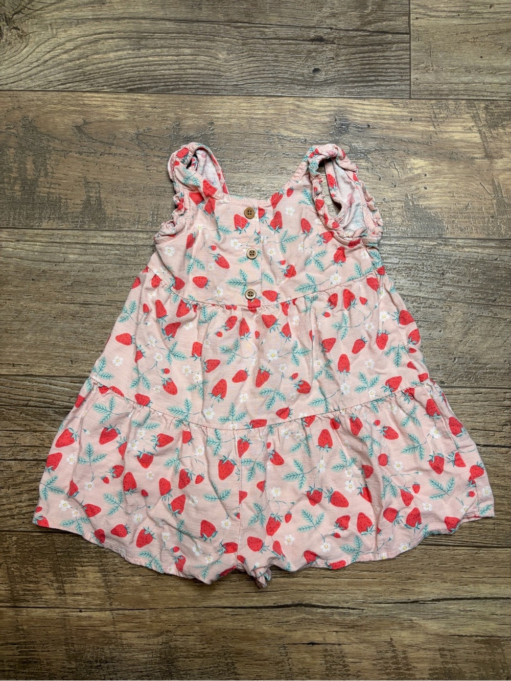 Cat & Jack Toddler Girl Pink Strawberry Romper